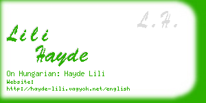 lili hayde business card